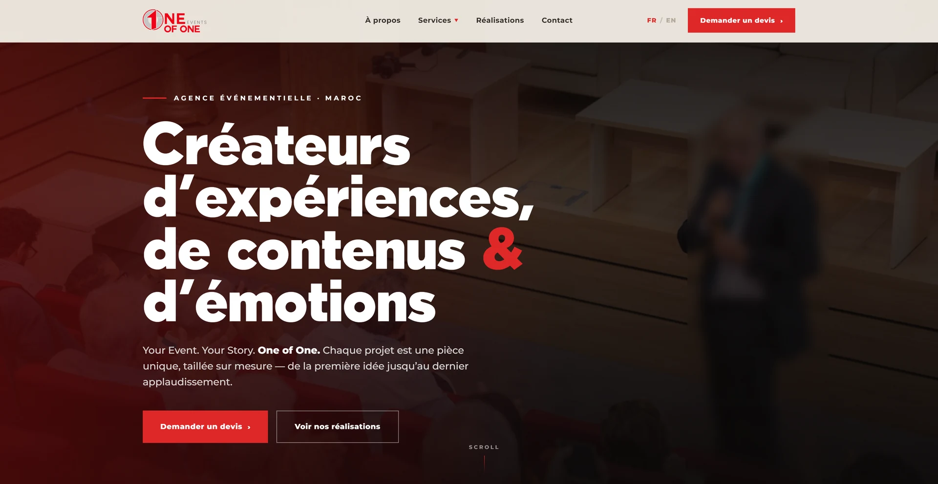 Site web ONE OF ONE EVENTS